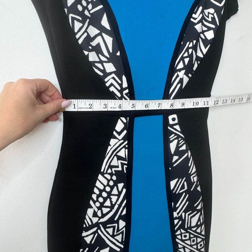 River Island Royal Blue & Black Patterned Dress – Size 8 - Picture 12 of 17